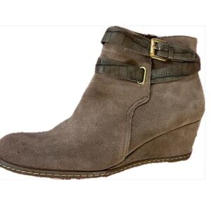 Franco Sarto Belted 80s Suede Ankle Booties